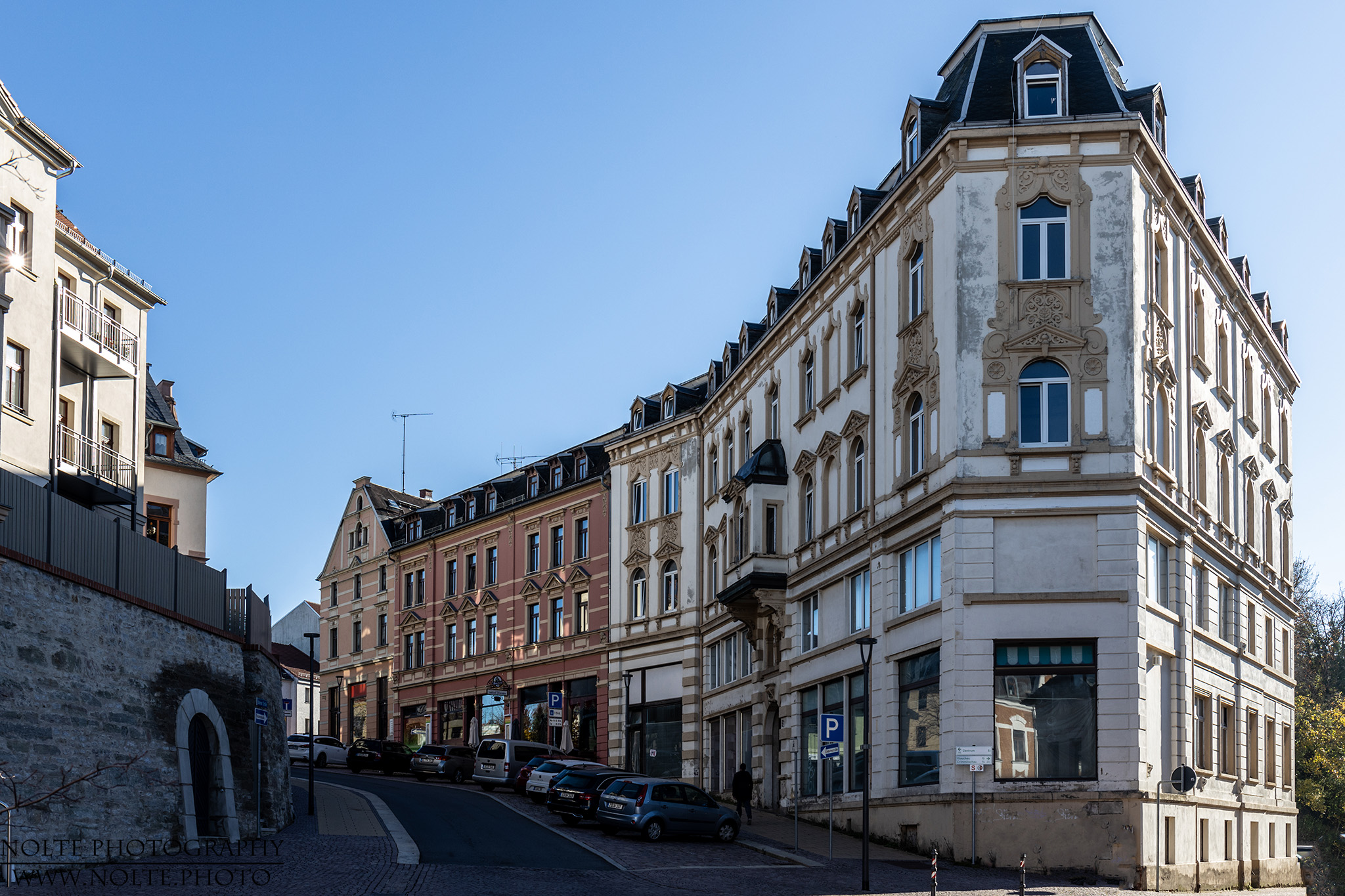 Historischer Gebäudezug in Meerane